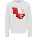Curled Peru Flag Peruvian Day Football Kids Sweatshirt Jumper White