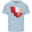Curled Peru Flag Peruvian Day Football Kids T-Shirt Childrens Light Blue