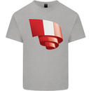 Curled Peru Flag Peruvian Day Football Kids T-Shirt Childrens Sports Grey
