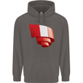 Curled Peru Flag Peruvian Day Football Mens 80% Cotton Hoodie Charcoal