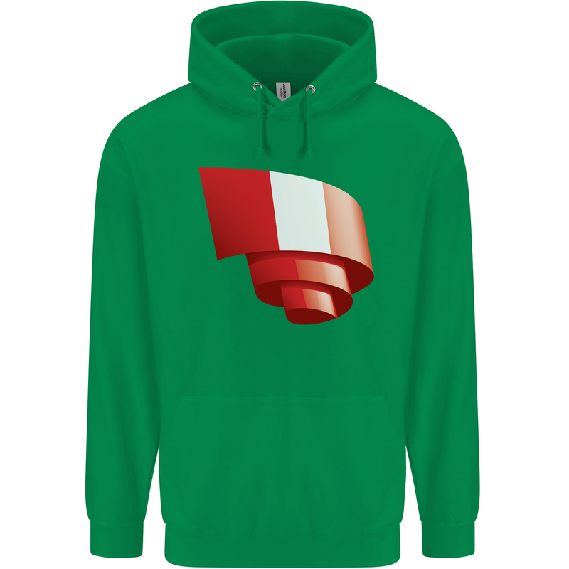 Curled Peru Flag Peruvian Day Football Mens 80% Cotton Hoodie Irish Green