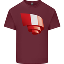Curled Peru Flag Peruvian Day Football Mens Cotton T-Shirt Tee Top Maroon