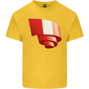 Curled Peru Flag Peruvian Day Football Mens Cotton T-Shirt Tee Top Yellow
