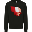 Curled Peru Flag Peruvian Day Football Mens Sweatshirt Jumper Black