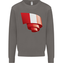 Curled Peru Flag Peruvian Day Football Mens Sweatshirt Jumper Charcoal