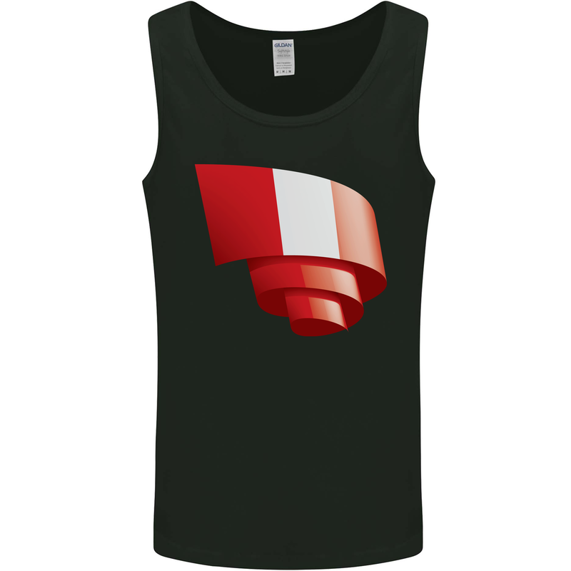 Curled Peru Flag Peruvian Day Football Mens Vest Tank Top Black