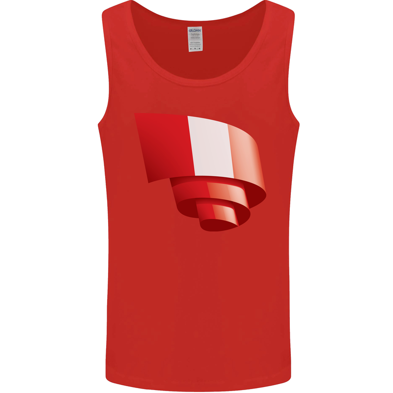 Curled Peru Flag Peruvian Day Football Mens Vest Tank Top Red