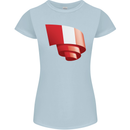 Curled Peru Flag Peruvian Day Football Womens Petite Cut T-Shirt Light Blue