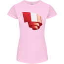 Curled Peru Flag Peruvian Day Football Womens Petite Cut T-Shirt Light Pink