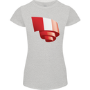 Curled Peru Flag Peruvian Day Football Womens Petite Cut T-Shirt Sports Grey