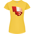 Curled Peru Flag Peruvian Day Football Womens Petite Cut T-Shirt Yellow