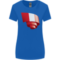 Curled Peru Flag Peruvian Day Football Womens Wider Cut T-Shirt Royal Blue