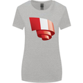 Curled Peru Flag Peruvian Day Football Womens Wider Cut T-Shirt Sports Grey