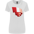 Curled Peru Flag Peruvian Day Football Womens Wider Cut T-Shirt White