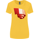 Curled Peru Flag Peruvian Day Football Womens Wider Cut T-Shirt Yellow