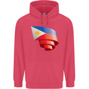 Curled Philippines Flag Philipino Day Football Childrens Kids Hoodie Heliconia