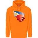 Curled Philippines Flag Philipino Day Football Childrens Kids Hoodie Orange