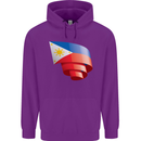 Curled Philippines Flag Philipino Day Football Childrens Kids Hoodie Purple