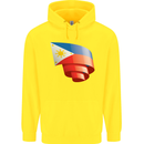 Curled Philippines Flag Philipino Day Football Childrens Kids Hoodie Yellow