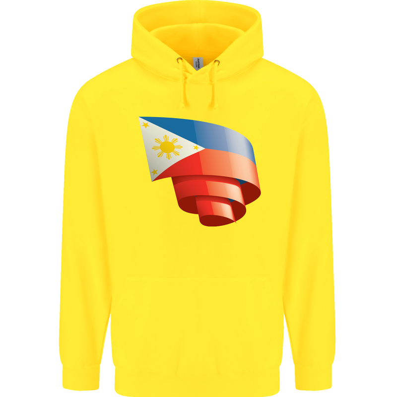 Curled Philippines Flag Philipino Day Football Childrens Kids Hoodie Yellow