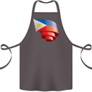Curled Philippines Flag Philipino Day Football Cotton Apron 100% Organic Dark Grey
