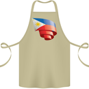 Curled Philippines Flag Philipino Day Football Cotton Apron 100% Organic Khaki