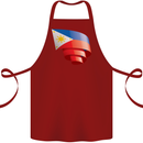 Curled Philippines Flag Philipino Day Football Cotton Apron 100% Organic Maroon
