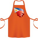 Curled Philippines Flag Philipino Day Football Cotton Apron 100% Organic Orange