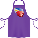Curled Philippines Flag Philipino Day Football Cotton Apron 100% Organic Purple