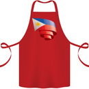 Curled Philippines Flag Philipino Day Football Cotton Apron 100% Organic Red