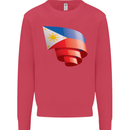 Curled Philippines Flag Philipino Day Football Kids Sweatshirt Jumper Heliconia