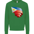 Curled Philippines Flag Philipino Day Football Kids Sweatshirt Jumper Irish Green