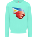 Curled Philippines Flag Philipino Day Football Kids Sweatshirt Jumper Peppermint