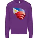 Curled Philippines Flag Philipino Day Football Kids Sweatshirt Jumper Purple