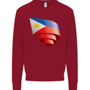 Curled Philippines Flag Philipino Day Football Kids Sweatshirt Jumper Red