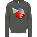 Curled Philippines Flag Philipino Day Football Kids Sweatshirt Jumper Storm Grey