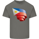 Curled Philippines Flag Philipino Day Football Kids T-Shirt Childrens Charcoal