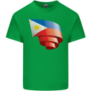 Curled Philippines Flag Philipino Day Football Kids T-Shirt Childrens Irish Green