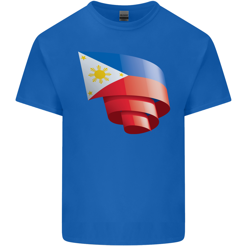 Curled Philippines Flag Philipino Day Football Kids T-Shirt Childrens Royal Blue
