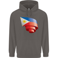 Curled Philippines Flag Philipino Day Football Mens 80% Cotton Hoodie Charcoal