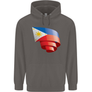 Curled Philippines Flag Philipino Day Football Mens 80% Cotton Hoodie Charcoal