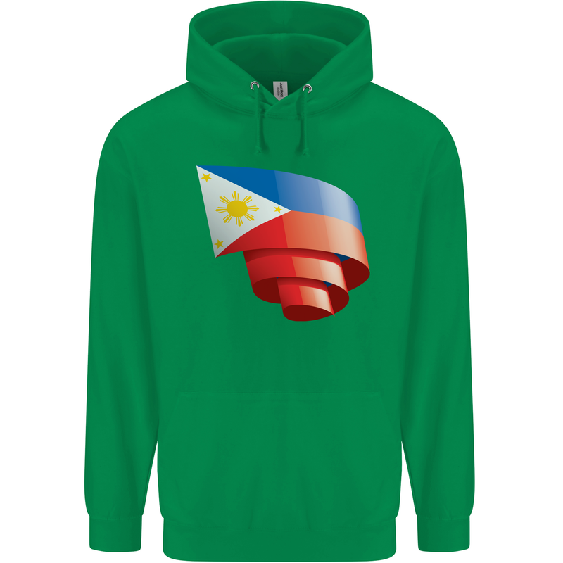 Curled Philippines Flag Philipino Day Football Mens 80% Cotton Hoodie Irish Green
