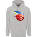 Curled Philippines Flag Philipino Day Football Mens 80% Cotton Hoodie Sports Grey