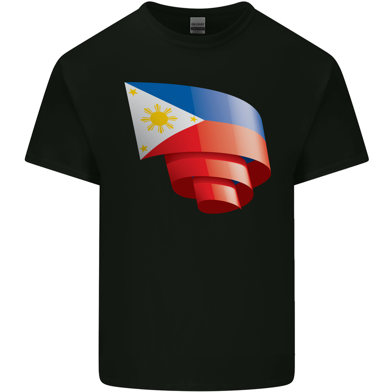 Curled Philippines Flag Philipino Day Football Mens Cotton T-Shirt Tee Top Black