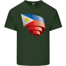 Curled Philippines Flag Philipino Day Football Mens Cotton T-Shirt Tee Top Forest Green