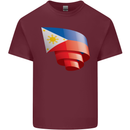 Curled Philippines Flag Philipino Day Football Mens Cotton T-Shirt Tee Top Maroon
