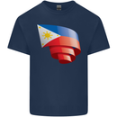 Curled Philippines Flag Philipino Day Football Mens Cotton T-Shirt Tee Top Navy Blue