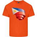 Curled Philippines Flag Philipino Day Football Mens Cotton T-Shirt Tee Top Orange