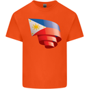 Curled Philippines Flag Philipino Day Football Mens Cotton T-Shirt Tee Top Orange