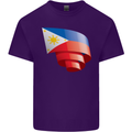 Curled Philippines Flag Philipino Day Football Mens Cotton T-Shirt Tee Top Purple